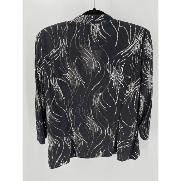 Alex Evenings Ladies Jacket and Camisole Set Grey with Sequins Size Petite Large - Picture 7 of 16